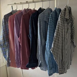 Lot of 8 Peter Millar Men’s Dress shirts, XXL various color plaids